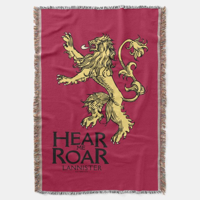Lannister Sigil - Hear Me Roar Throw Blanket (Front Vertical)