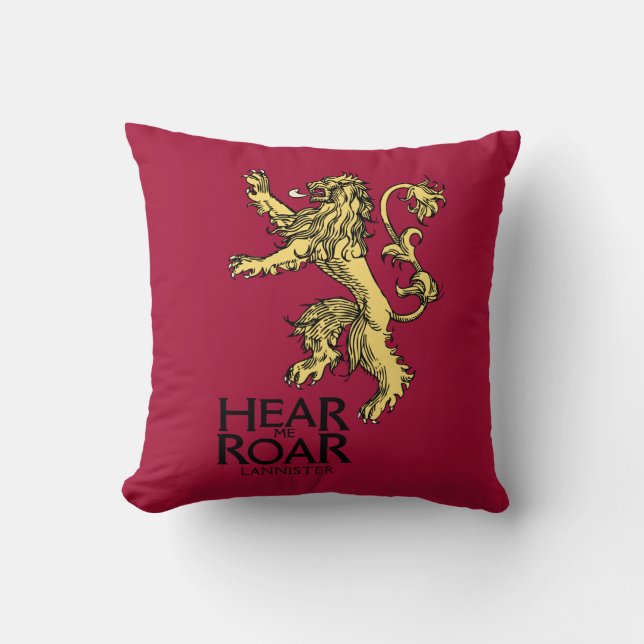 Lannister Sigil - Hear Me Roar Throw Pillow (Front)