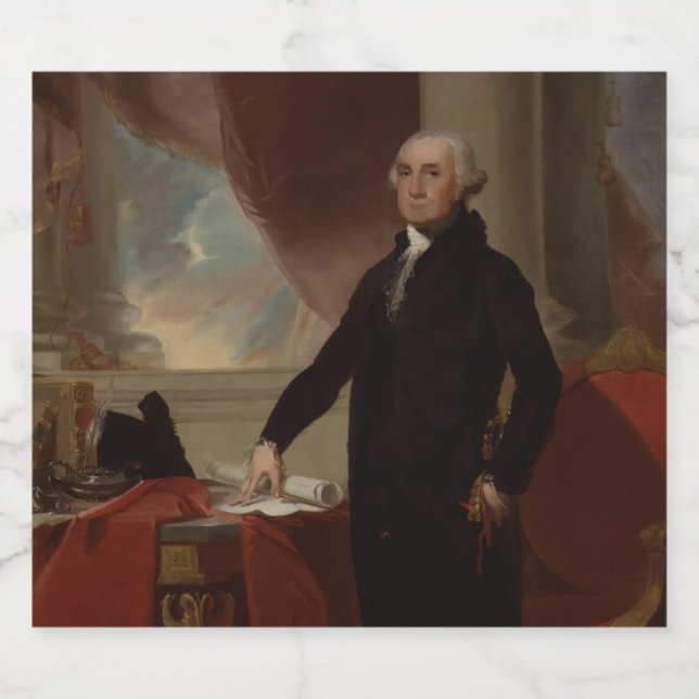Lansdowne Portrait: US President George Washington Beer Bottle Label (Single Label)