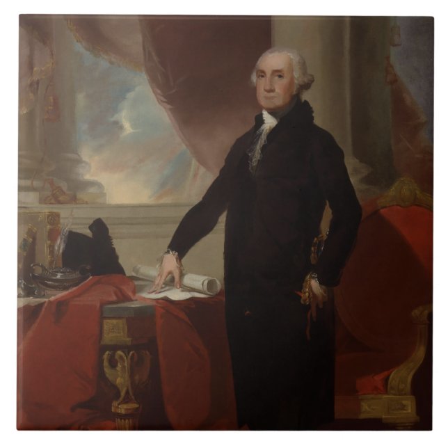 Lansdowne Portrait: US President George Washington Ceramic Tile (Front)