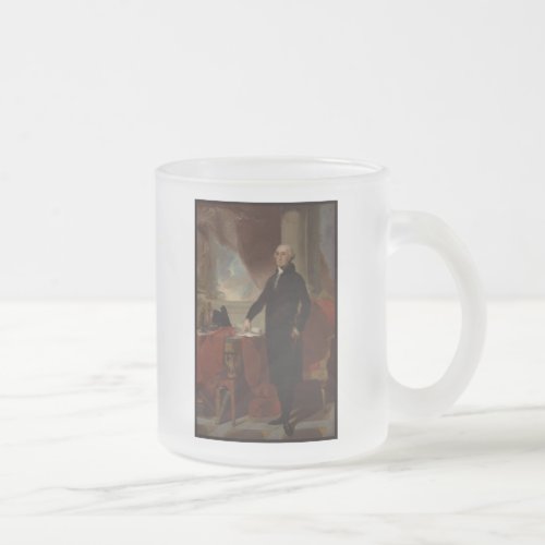 Lansdowne US 1st President George Washington Frosted Glass Coffee Mug