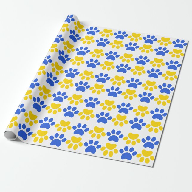 Lansing Bobcats paw print wrapping paper (Unrolled)