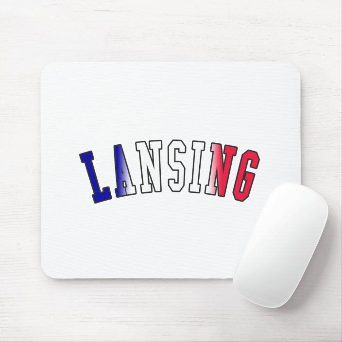Lansing in Michigan State Flag Colors Mouse Pad