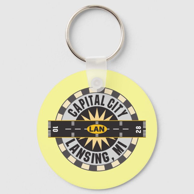 Lansing, Michigan LAN Airport Keychain (Front)