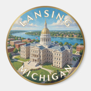 Lansing Michigan State Capitol Travel Magnet