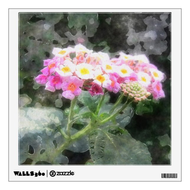 Lantana 2 Watercolor Wall Decal (Front)
