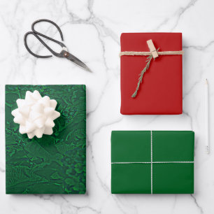 Lantana Floral Green Design Wrapping Paper Sheets