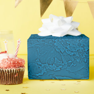 Lantana Floral Teal Blue Design Wrapping Paper