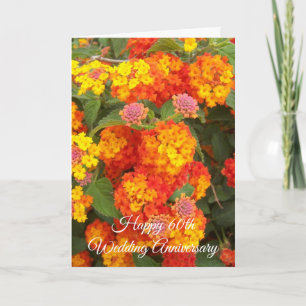 Lantana Personalised 60th Wedding Anniversary Card
