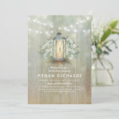 Lantern and Baby's Breath Rustic Bridal Shower Invitation (Standing Front)