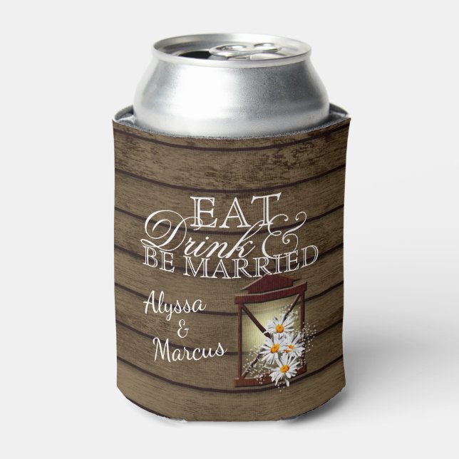 Lantern and Barn Wood Can Cooler (Can Front)
