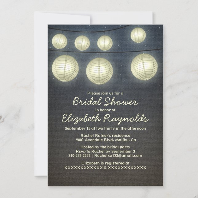 Lantern Bridal Shower Invitations (Front)