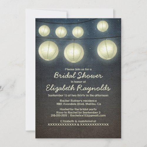 Lantern Bridal Shower Invitations