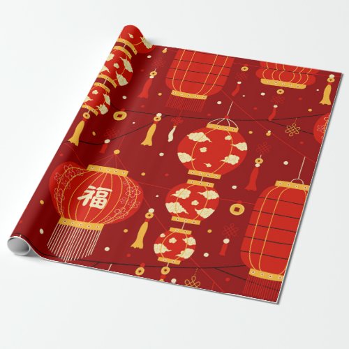Lantern Chinese New Year Pattern Wrapping Paper