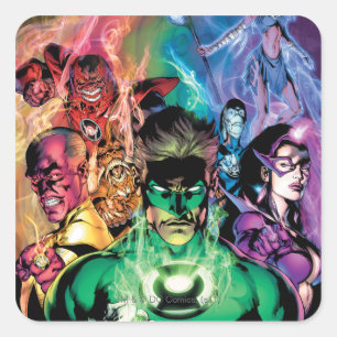 Lantern Corps Group with Colors Square Sticker