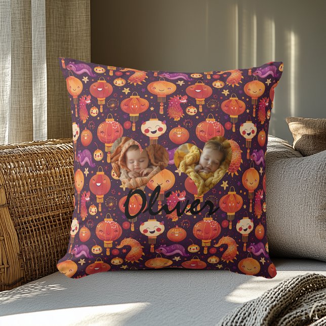 Lantern Festival Magic – Warm Autumn Lights Throw Pillow (Creator Uploaded)