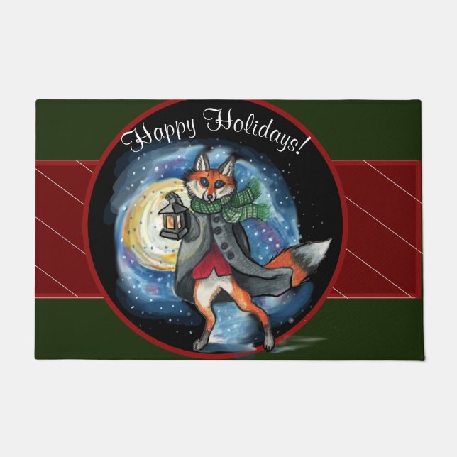 Lantern Fox Welcome Doormat (Front)