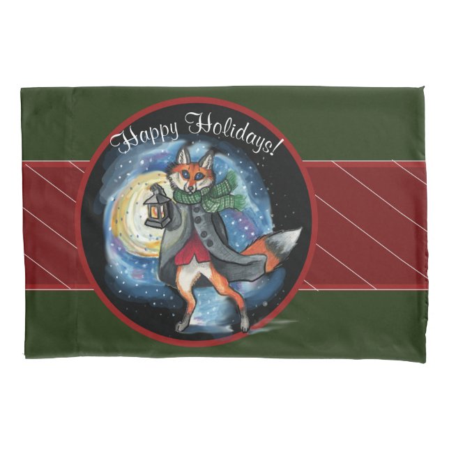 Lantern Fox Welcome Pillow Case (Front)
