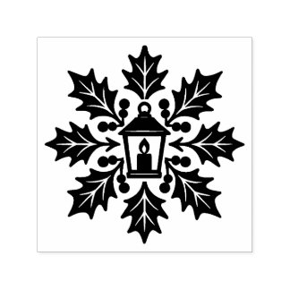 Lantern & Holly Snowflake Stamp