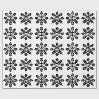Lantern & Holly Snowflake Stamp Wrapping Paper