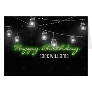 Lantern Jars and Neon Birthday Sign