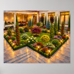 Lantern Lit Garden beside a Glowing Villa Poster