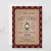 Lantern Lumberjack Plaid Baby Shower Invitation (Front)