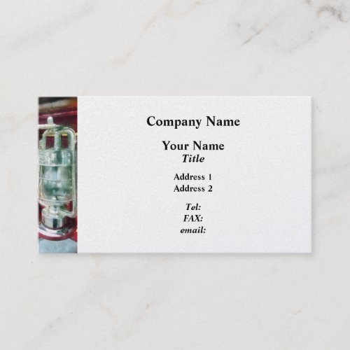 Lantern on Old Fire Truck  _ Platinum Finish Business Card