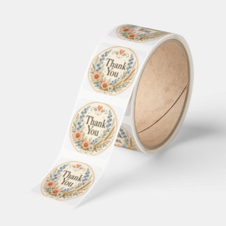 Lantern Prairie Thank You Round Stickers