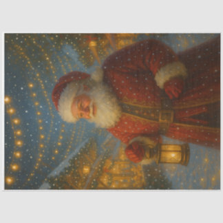 Lantern Santa Christmas Decoupage Tissue Paper
