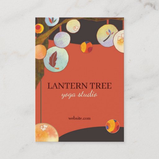 Customizable Lantern Tree Business Cards