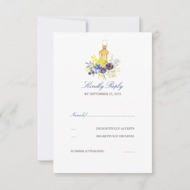 Lantern Wedding RSVP Card (Front)