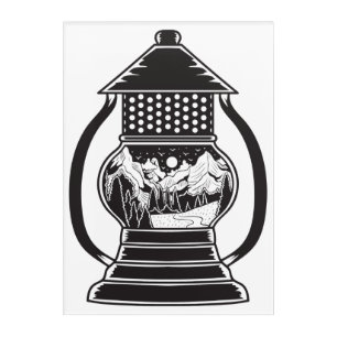 Lantern With A Landscape Inside Acrylic Print