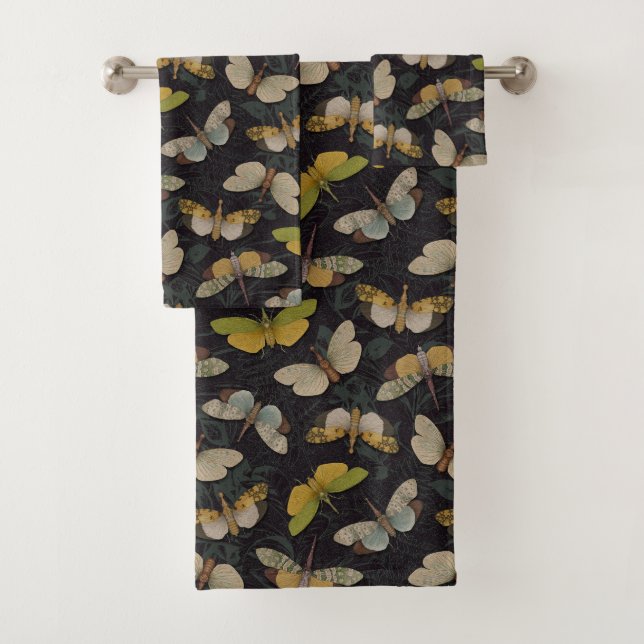 Lanternflies - Pyrops Candelaria & Planthoppers Bath Towel Set (Insitu)