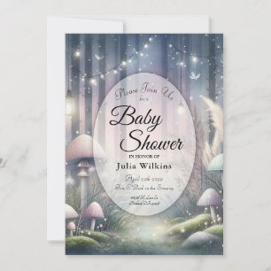 Lanternlight Dreams Enchanted Forest Baby Shower Invitation