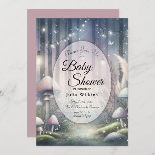 Lanternlight Dreams Enchanted Forest Baby Shower Invitation