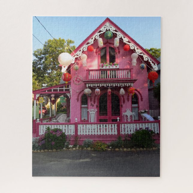 Lanterns and Pink Gingerbread - Martha's Vineyard  Jigsaw Puzzle (Vertical)