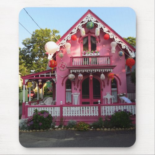 Lanterns and Pink Gingerbread _ Marthas Vineyard Mouse Pad