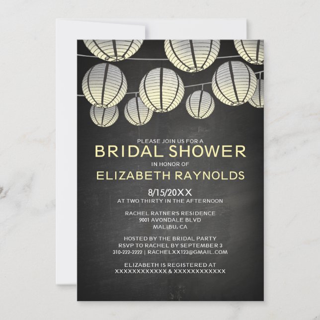 Lanterns Bridal Shower Invitations (Front)