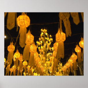 Lanterns for Loi Krathong festival. Poster