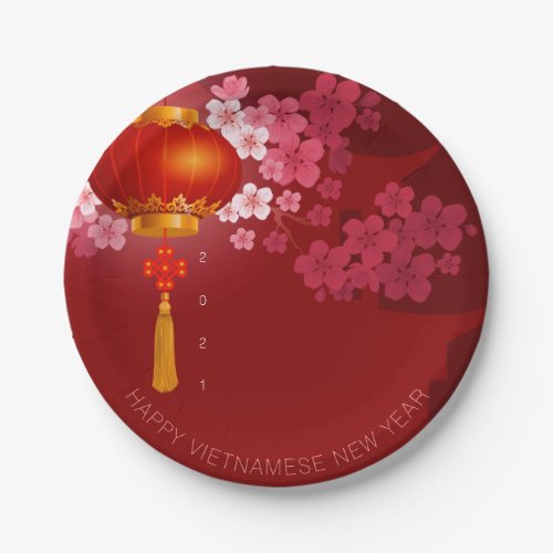Lanterns Hao Dao Happy Vietnamese New Year PPP Paper Plates