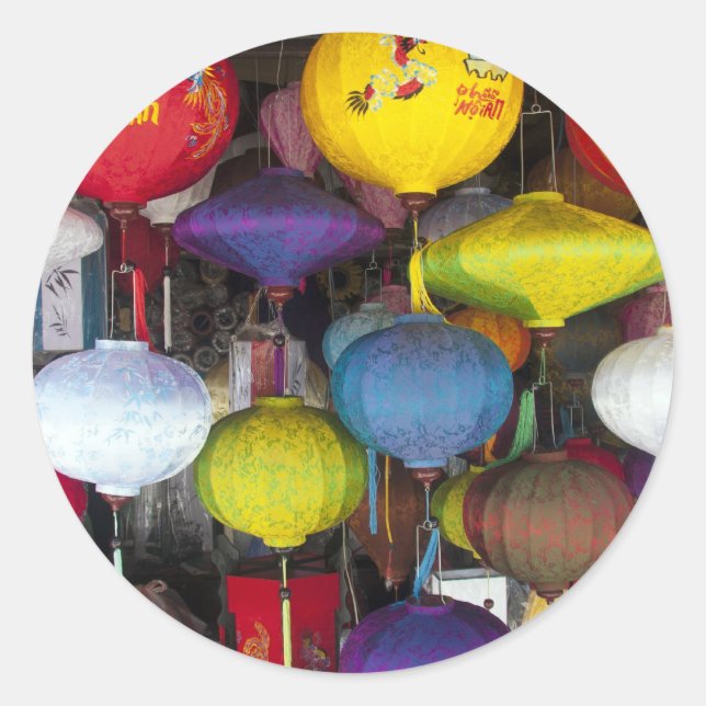 Lanterns in Hoi An, Vietnam Classic Round Sticker (Front)
