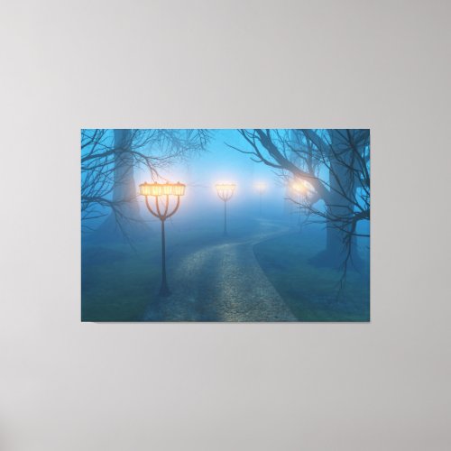 Lanterns in the Fog Canvas Print