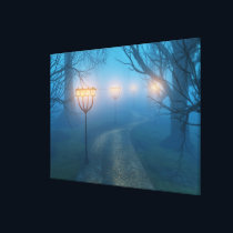 Lanterns in the Fog Canvas Print