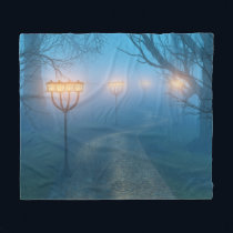 Lanterns in the Fog Fleece Blanket