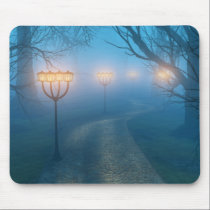 Lanterns in the Fog Mousepad