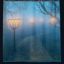 Lanterns in the Fog Shower Curtain