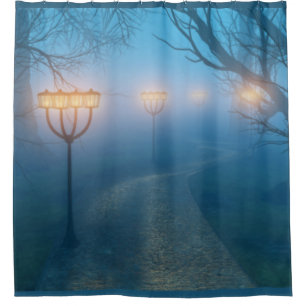 Lanterns in the Fog Shower Curtain