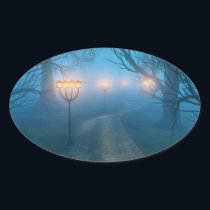 Lanterns in the Fog Stickers