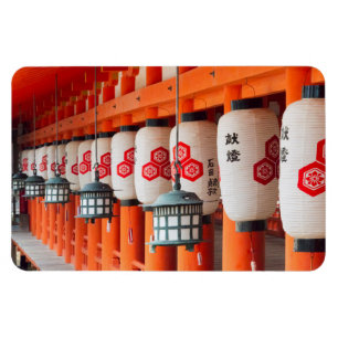 Lanterns inside Itsukushima Shrine Magnet